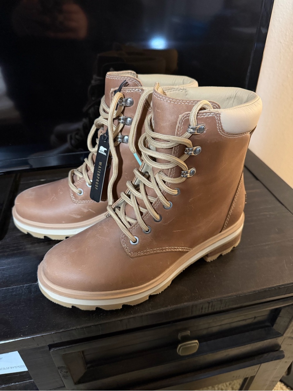 Sorel Waterproof Brown Lace-Up Leather Boots